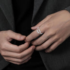 INFUSEU Funny Spinner Fidget Rings for Women Girls Anti Anxiety Stress Worry, Adjustable Size