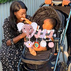 Car Seat Toys, Baby Stroller Toys Infant Spiral Hanging Toys for Crib Bar Bassinet Stroller Car Seat Mobile, Early Development Toys for Newborn Baby Girls 0 3 6 12 Months -Pink Elephant