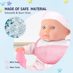 Toy Choi's Twin Baby Dolls - 12 inch Two Soft Body Black and White Doll with Accessoires, Dolls Play Set for 2 3 4 5 Year Old Boys and Girls Gift | Pink Outfit Doll Set