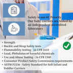 Baby Carrier - 6-in-1 Ergonomic Soft Carrier with Hip Seat and Large Storage, Front and Back Positions, Adjustable Waist Up to 43 Inches, for Infants Aged 2-36 Months, Weighing 6-45 lb