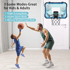 Indoor Basketball Hoop for Kids with Led Lights Mini Basketball Hoop with Remote Control Over The Door Basketball Hoops with Scoreboard Basketball Toys for 4-12 Year Old Boys Girls