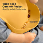 KeaBabies 2-Pack Silicone Baby Bibs for Eating - Sturdy Food-Grade Silicone Bibs for Babies Girl, Boy, Large Food Catcher, Clean & Put On Easily, Waterproof Toddler Feeding Essentials (Harvest)