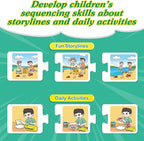 Sequencing Puzzle Cards,Sequence Board Game for Kids,Speech Therapy Materials for Autism,Storytelling,Social Skills,Sentence Building,Toddler Puzzles,Learning Activities,Classroom &Homeschool