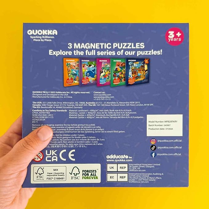 QUOKKA Magnetic Toddler Puzzles Ages 2-4 – 24 Pieces Kids Puzzles Ages 3-5 – Travel Games and Toys for Kids 4-6 Girls – Car Airplane Road Trip Activities with Unicorn, Princesses, Fairies and Mermaids