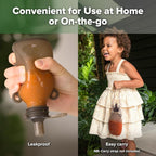 haakaa Happii Bear Silicone Goody Pouch,Reusable Baby Food Pouches for Homemade Organic Purees, Juices, Smoothies, and Yogurt - Perfect for Toddlers and Kids - 2 Pack, 6oz