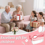 2 Set Bug Catcher for Kids- Educational Bug Catching Kit Including Butterfly Net, Insect Clip, Tweezer, Outdoor Toys for Kids Ages 3-10 (Pink)