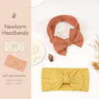 CÉLLOT 10Pcs Super Stretchy Soft Knot Headbands with Hair Bows Head Wrap Hair Accessories For Newborn Baby Girls Infant Toddlers Kids
