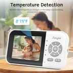 Video Baby Monitor with Camera No WiFi 1200ft Long Range, 2.8" Plug & Play Diaplay, Auto Night Vision, 5 Lullabies Portable Baby Sound Monitor, Baby Room Use, for Baby/Elderly