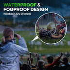 High Powered 15x25 Compact Binoculars for Adults&Kids with BAK4 Prism,FMC Lens,Waterproof Binocular with Low Light Vision,Small Binoculars for Cruise Ship/Theater/Travel/Sightseeing (Green)