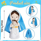 Jesus Plush Doll Guardian Mary Stuffed Baptism plushie Savior Toy for Church Sunday School Religious Easter