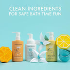 Dabble & Dollop Citrus Kiss Bundle, Natural Bubble Bath, Body Wash & Shampoo for Kids, Paraben & Sulfate Free, Vegan, Gluten-Free, Tear-Free, Tangerine, Vanilla, Lemon (Set of 3)