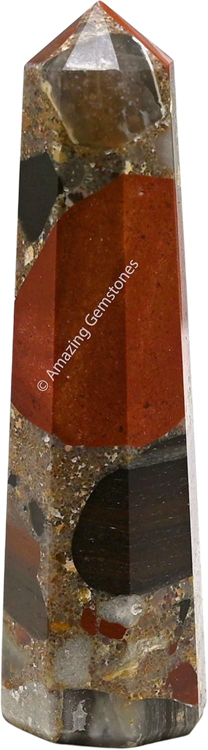 Amazing Gemstone Spotted Jasper Crystal Towers ~ Natural Healing Crystal Point Obelisk for Reiki Healing and Crystal Grid (2 to 3 INCH)