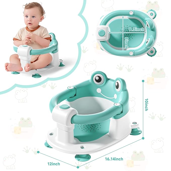Baby Bath Seat for Babies 6 Months & up Non-Slip Toddler Bath Seats for Sitting Up Infant Bathtub Chair with Suction Cups and Soft Cushion for Baby Shower Tub Seat