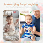 WOODEN TEETHER Wooden Soothing Rain Stick with Handle for 12 Months+ Babies Montessori Musical Baby Rattle Toys Calming Rainmaker for Early Sensory Development & Home Play