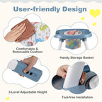 BABY JOY 16 in 1 High Chair, Convertible Baby Highchair for Babies and Toddlers with Activity Center, Booster Seat, Building Block Table, Toddler Chair with Safety Harness, Removable Tray (Blue)