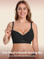 HBselect 3Pack Nursing Bras for Breastfeeding Seamless Scalloped Maternity Bras for Pregnancy Ultra Comfort Sleep Bras