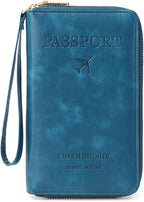 Leather RFID Blocking Passport Holder Travel Wallet, Passport Cover/Travel Wallet for Women/Men with