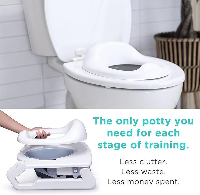 3-in-1 Potty Training Seat with Step Stool Ladder & Detachable Seat for Toddlers, Kids, Boys and Girls, Convertible Potty, Zero Assembly, Non-Slip, Splash Guard, Multi-Use, Portable