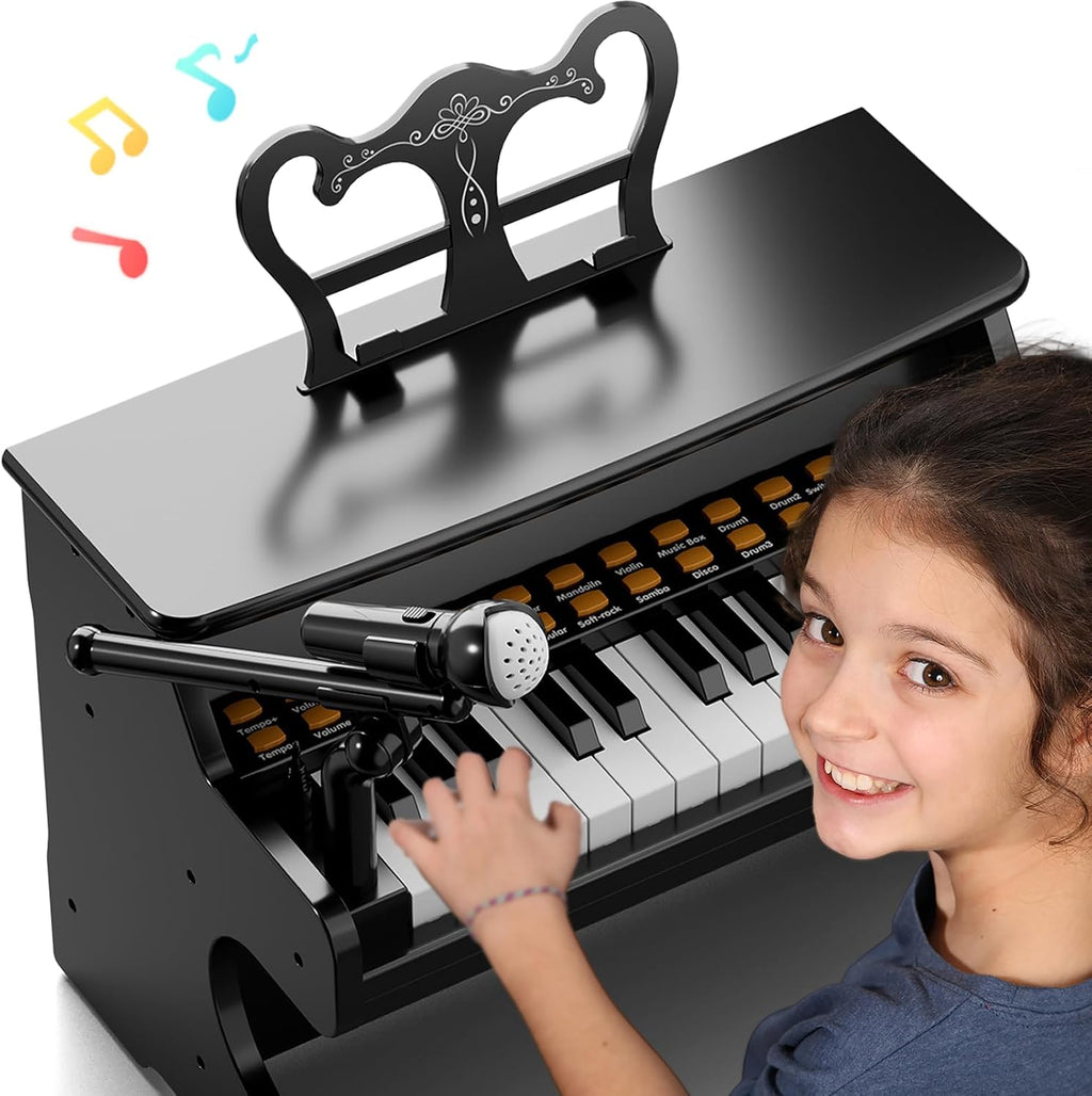 Upgraded Classical Piano for Kids - Black Professional Musical Keyboard Piano Instrument Toys for 3 5 7 9 Years Old Beginners Educational Instruments Birthday Gift