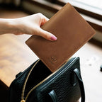 Ringsun Leather Passport Cover for Men Women, RFID Passport Wallet Case Travel Passport Holder for Family