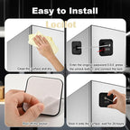 3 Pack Fridge Lock for Kids, Traceless Refrigerator Lock for Adults, Child Proof Cabinet Locks Baby Proofing, Drawer Freezer Locks for Fridge Refrigerator (Black)