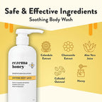 ECZEMA HONEY Soothing Body Wash - Daily Shower Gel & Eczema Treatment - Sensitive Skin Body Wash for Adults, Kids, & Babies - Body Cleanser for Eczema Relief (13 Oz)