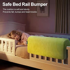 Bed Rail Bumpers Protector, Hospital Bed Rails Padding, Loft Beds and Bunk Beds Bumpers Protector, Premium Soft Memory Foam - Anti-Bump | Fall Prevention, Size 35.4 x 5.5 x 7.9 Inches, Green