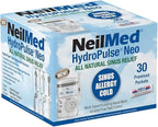 NeilMed HydroPulse Neo. Multi-Speed Electric Pulsating Nasal Sinus Irrigation System with 30 Sinus Rinse Premixed Packets.