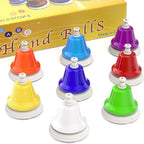 Facmogu Desk Bells, 8 Notes Diatonic Metal Hand Bells, Rainbow Music Bells, Musical Learning Teaching Percussion Instrument, Holiday Birthday Gift