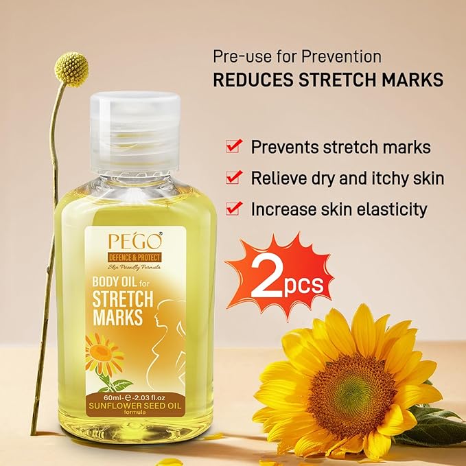 Stretch Mark Cream for Pregnancy - Deep Repair & Prevention for Stretch Marks - Stretch Mark Oil/Lotion for Women - Prenatal & Postnatal Skin Care (2Pack)