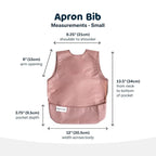 Tiny Twinkle Mess Proof Apron Bibs - 2 Pack Waterproof & Lightweight Baby Bibs for Led Weaning | 100% Recycled Polyester, Easy Clean & Machine Washable (Taupe Dandelion,Small 6-24 Months)