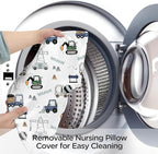 Little Grape Land Nursing Pillow,Upgraded Breast Feeding Pillow for Mom,Breastfeeding & Bottle Feeding for 0–20 Months, Soft Machine Washable Cover with Firm Breathable Filling, Tummy Time,Truck