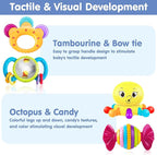 iPlay, iLearn 10pcs Baby Rattles Toys Set, Infant Grab Shake Rattle, Easy Hold Sensory Teether, Babies Development Learning Music Toy, Newborn Shower Birthday Gift 1 2 3 4 5 6 7 9 10 12 Month Boy Girl