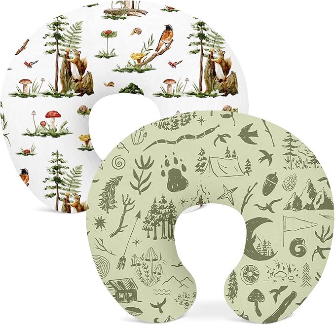 Nursing Pillow Covers 2 Pack, Breastfeeding Pillow Slipcovers Soft and Stretchy, Nursing Covers for Baby Girls Boys Newborn