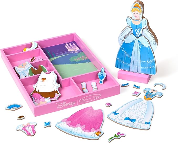 Melissa & Doug Disney Cinderella Magnetic Dress-Up Wooden Doll Pretend Play Set (30+ pcs)