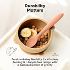 KeaBabies Silicone Baby Spoons, Self Feeding 6-12 months - 3-Pack Baby Weaning Eating Utensils, Toddler First Food Training Spoon, Infant, Kids Feeding Supplies Essential Set,Dishwasher-safe (Roseate)