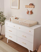 Blissful Diary Muslin Baby Changing Pad with Waterproof Lining Foam, Diaper Changing Table Pad with Cover for Dressers (Sunshine, Rectangular)