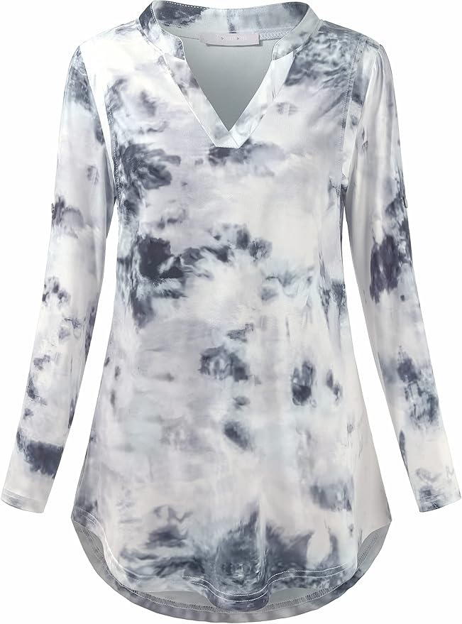 Joymom Maternity Rolled Long Sleeve Nursing Tops Tunic Blouses Breastfeeding