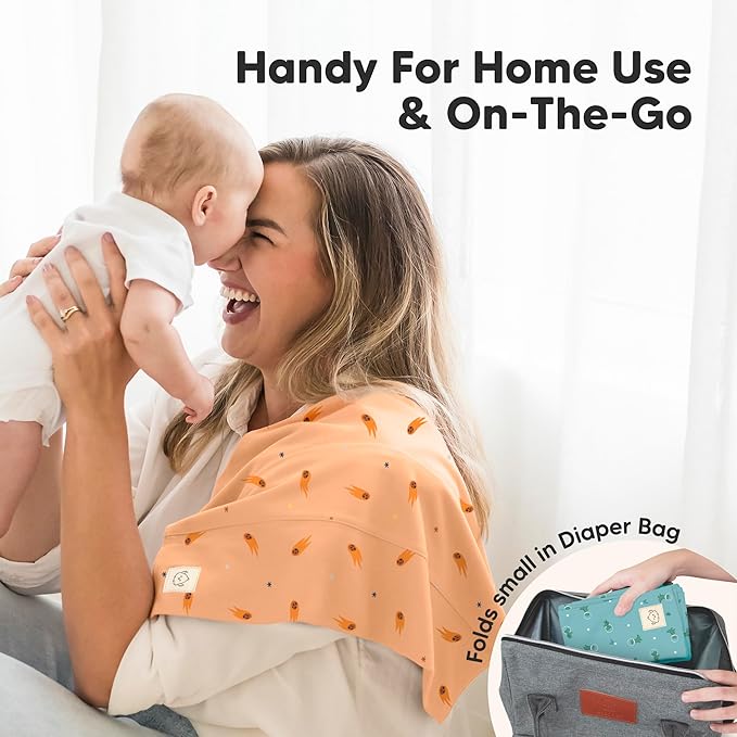 Organic Burp Cloths Baby Boy, Girl - 6-Pack Large Cotton Burping Cloths for Babies, Spit Up Rags, Super Absorbent, Ultra Soft Newborn Rag, Gender Neutral, Machine Washable, Durable (Cosmo)