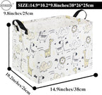 HIYAGON Baby Baskets kids Toy Basket for Boy and Girls Woodland Gift Basket Empty Cute Storage Bin Organizer Box Rectangular Animal Room Decor for Books(Animal)