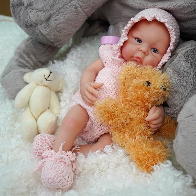 12" Micro Preemie Full Body Silicone Baby Doll Girl Carina Lifelike Reborn Doll Surprice Children Anti-Stress-A