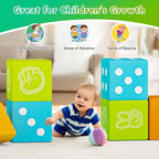 UMOMO 6 PCS Foam Climbing Blocks Multi Form Combination Transformation Gift for Children, Dice & Rock-Paper-Scissors Mode, Colorful Modular Climb Activity Play Set Toy for Toddlers Preschool Playroom