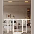 WAOWAO Baby Gate 52.76-62.2" Extra Wide Pressure Mounted Walk Through Swing Auto Close Safety White Metal Toddler Kids Child Dog Pet Puppy for Stairs,Doorways,Kitchen