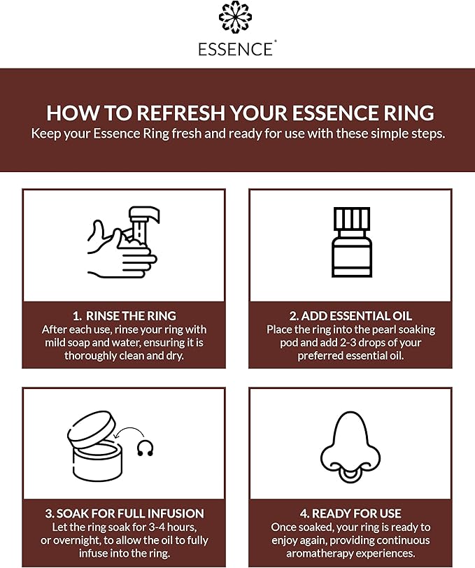 Essence Wearable Aromatherapy Nasal Diffuser – Coffee Essential Oil Nose Ring Silicone Inhaler for Stress & Mood Support - Made in USA & Travel-Friendly