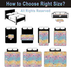 100% Waterproof Dog Bed Cover 68x82 inch Reversible Changing Pad Reusable Camping Mat for Kids/Pet/Dog/Cat Washable Geometric Embroidery Blanket Patchwork Rainbow Dog Paw Printed+Gray