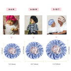 YANIBEST Baby Satin Bonnet Sleep Cap - Double Layer Reversible Adjustable Silky Satin Cap for Infant Toddler(6-36Months,Sky Blue)