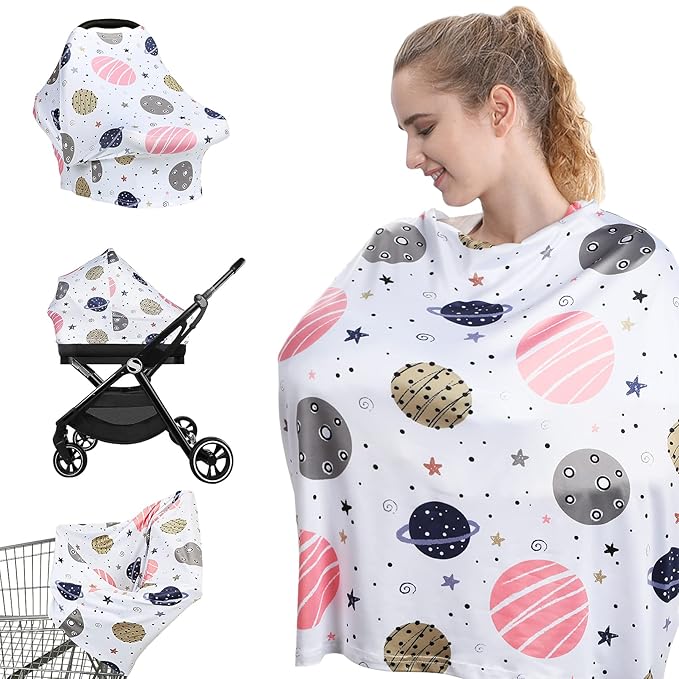 Yoofoss Nursing Cover Breastfeeding Scarf - Baby Car Seat Covers, Infant Stroller Cover, Carseat Canopy for Girls and Boys