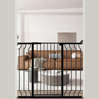 ALLAIBB Black 40.55" Extra Tall Wide 29.92-46.06" Baby Gate Pressure Mounted Walk Through Child Kids Safety Toddler Tension Pet Dog Gates with Extension for Doorways Kitchen