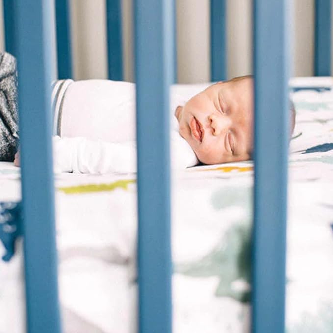 Little Unicorn Premium Crib Sheet | Breathable & Super-Soft Muslin Fabric (Dino Friends)