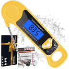 Meat Thermometer Digital, Instant Read Food Thermometer Waterproof with Backlight for Cooking, Deep Fry, BBQ, Grill, Smoker and Roast (Yellow)